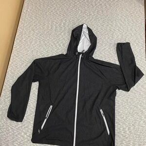 Eddie Bauer black windbreaker jacket with white accents Size  Men Large. SKU776